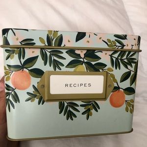 NWOT Rifle Paper Co Recipe Box with sealed cards.